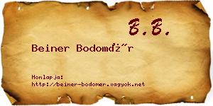 Beiner Bodomér névjegykártya